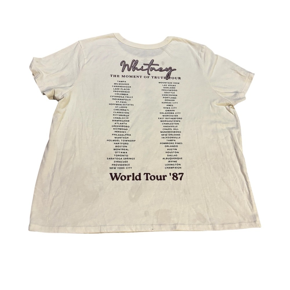 Whitney Houston The Moment Of Truth Tour World Tour '87 T-Shirt Womens‎ XXL - Picture 5 of 9